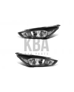 Ford Focus 2014-2018 Black Headlight Headlamp Pair Right Left