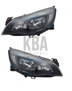 Vauxhall Astra J 2009-2012 Black Headlight Headlamp Pair Set Rh Lh