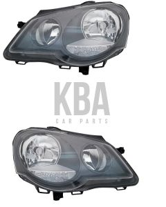 Vw Polo Mk4 Gti 9N3 2005-209 Black Headlights Headlamps 1 Pair