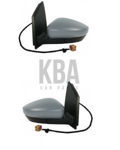 Vw Polo Mk6 2009-2015 Door Mirror Electric Primed N/S & O/S 1 Pair Set Lh & Rh