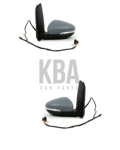 Vw Touran 2010-2015 Electric Power Folding Door Wing Mirror Pair Set O/S N/S