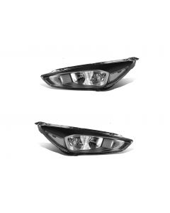 Ford Focus 2014-2018 Black Headlight Headlamp Pair Right Left