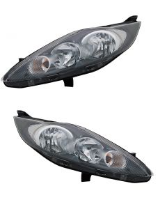 Ford Fiesta 3 Door 2008-2012 Black Headlight Headlamp Pair Right Left