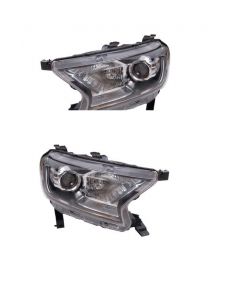 Ford Ranger Pickup 2011-2016 Chrome Headlight Headlamp Pair Right Left 