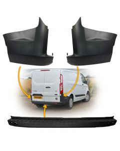 Ford Transit Custom 2012-2023 Rear Bumper Centre + Rear Bumper Corner Rh & Lh