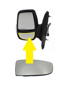 FORD TRANSIT 2014-2025 DOOR WING MIRROR TOP GLASS LH LEFT SIDE NEAR SIDE