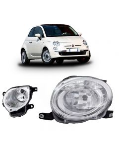 Fiat 500 2007-2015 Lower Bumper Light High Beam + Headlight Lh Left Side Near