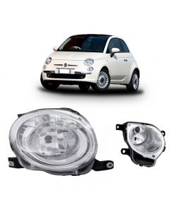 Fiat 500 2007-2015 Lower Bumper Light High Beam + Headlight Rh Right Side Off