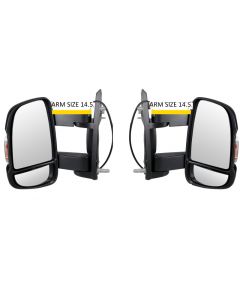 Fiat Ducato Citroen Relay Peugeot Boxer 2006-2021 Electric Medium Arm Door Wing Mirror Pair Right Left O/s N/s