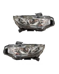 Fits For Honda Civic Mk10 2015-2020 Front Headlights Headlamps Pair Right Left