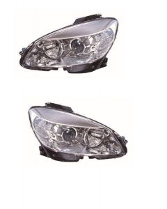 Mercedes C Class W204 2007-2011 Headlight Headlamp Pair Set O/S N/S Right Left