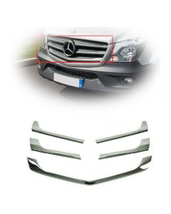 Mercedes Sprinter Nvc3 2013-2018 Front Top Grille Brand New Chrome Strips Steel