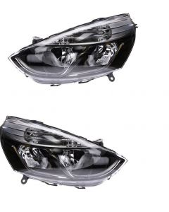  Renault Clio 2013-2017 Headlight Headlamp Black Pair Set