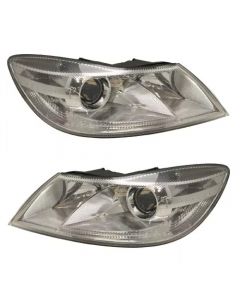 Headlight Headlamp Fits Skoda Octavia 2009-2013 Chrome Pair Right Left