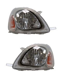 Toyota Yaris 1999-2002 Headlight Headlamp Pair Right Left