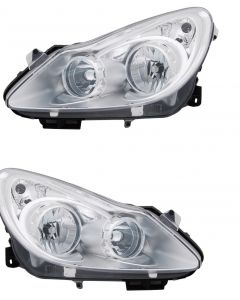 Vauxhall Corsa D 2006-2011 Sxi Chrome Headlight Headlamp Right & Left Pair