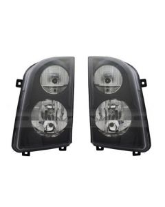 Fits Vw Crafter Van 2006-2017 Front Black Headlight Headlamp Pair Right Left