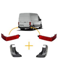 Fits Vw Crafter & Man Tge 2017- On Rear Bumper Corner Reflector Right Left Pair