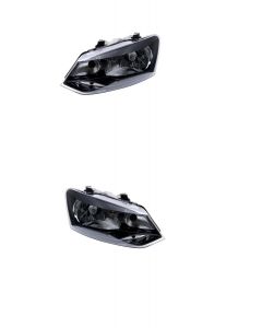 Volkswagen Polo 2009-2014 Single Reflector Headlamp Near Side & Off Side Pair