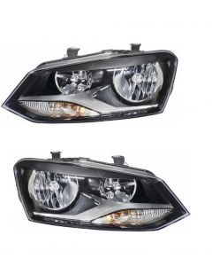 Vw Polo 2009-2014 Twin Headlight Headlamp Pair Set Right Left