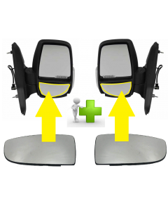 FORD TRANSIT 2014- ON DOOR WING MIRROR LOWER GLASS  L PAIR RIGHT LEFT 