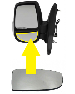 FORD TRANSIT 2014- ON DOOR WING MIRROR TOP GLASS  LH LEFT SIDE NEAR SIDE